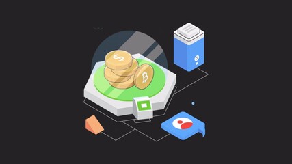 Wall Mural - Bitcoin Investment Animation alpha channel