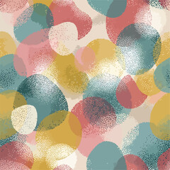 Wall Mural - Seamless pattern of abstract pastel circles with grainy texture background, patern seamless, royalty stock.