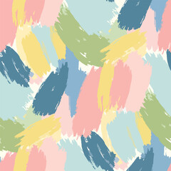 Wall Mural - Vibrant brush stroke pattern featuring pastel hues and textured backgrounds in seamless design, patern seamless, Stock royalty.