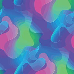 Wall Mural - Abstract background with layered shapes in vibrant colors creating fluid effect, patern seamless, royalty stock.