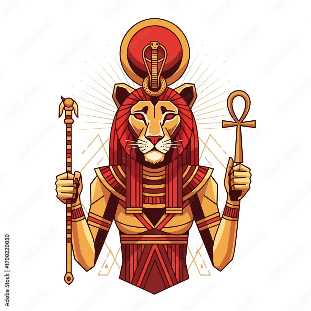 Ancient Egyptian Goddess Sekhmet Lioness of Power and Protection Stock ...