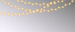© David - Light garland christmas decoration festive glow abstract transparent gold isolated winter holiday party lamp bright string chain png