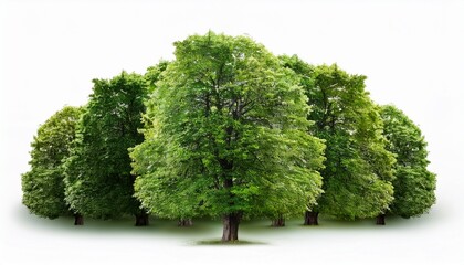 Green Trees Isolated On White Background
