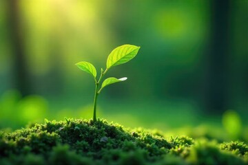 Wall Mural - A delicate sapling bends gently in the breeze, its leaves rustling softly, embodying tranquility and peaceful growth Perfect for concepts of nature, serenity, and new beginnings , wind, spa, shadow