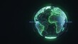 © Futuristictech - Glowing 3D Eco Globe Rotating in Abstract Design with Upscale Render Illustrating the Concept of Global Sustainability and Environmental Awareness