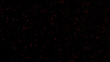 Wall Mural - Loop flickering gold red stars particles flow to top right  motion animation on black abstract background. Animation of fiery blue glowing flying ember burning ash particles.
