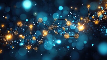 Abstract glowing network connection lines and dots.