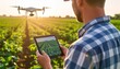 © Blurmind - Farmer using tablet and drone for agricultural monitoring