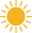 © Rina - Yellow sun icon on white background represents sunshine and summer