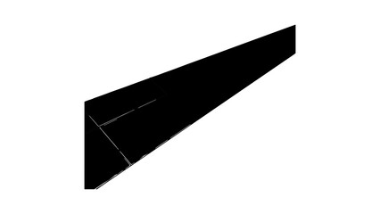 Abstract black shape with transparent background