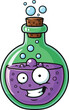 © Pitiyage - Cartoon potion bottle with a friendly, mischievous expression and bubbles rising