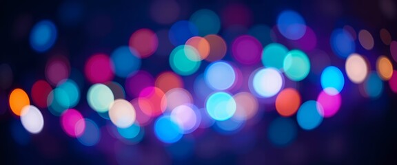 vibrant abstract bokeh lights glowing softly in a dark blurred background scene