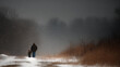 © Nino - father and son share beautiful moment of connection in quiet of falling snow