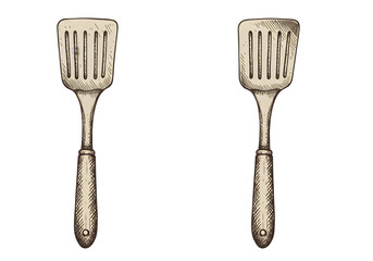 Illustration Of Two Spatulas Isolated On A Transparent Background