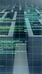 Wall Mural - Animation of computer data processing over maze