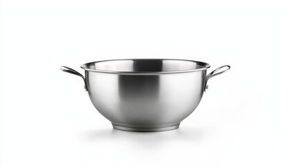 Gleaming stainless steel cooking pot with sturdy handle kitchen essential for culinary creations