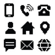 © Euangfa - Pixel Art Contact Icons Set Retro 8 Bit Communication Symbols