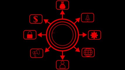 Professional development concept represented ,performance metrics, and business insights from large data sets ,network , business ,technology concept animation technology background