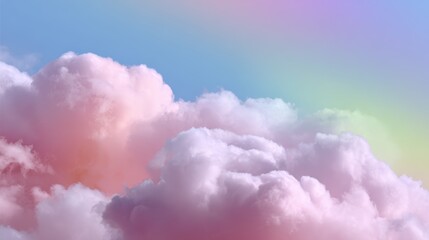 Wall Mural - pastel rainbow clouds background with soft light
