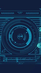 Wall Mural - animation of data processing over network of connections with icons