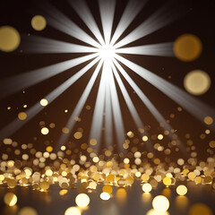 Wall Mural - golden christmas lights background