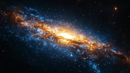 Wall Mural - A breathtaking spiral galaxy, showcasing vibrant hues of orange and blue, against a dark cosmic backdrop.