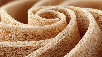 Close-up of intricate lacy structure creating a mesmerizing, swirled texture with delicate porous details and organic pattern