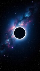 Wall Mural - An illustration of a solar eclipse in space with beautiful colors. 