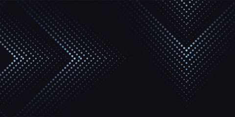 Poster - 3d blue techno abstract background overlap layer on dark space with glowing dots shape decoration. m