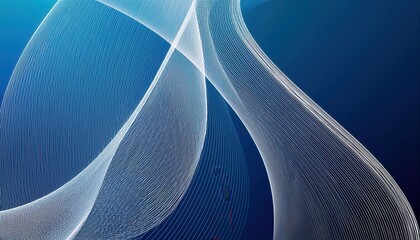 Wall Mural - flowing white abstract lines on blue background dynamic motion modern design wallpaper