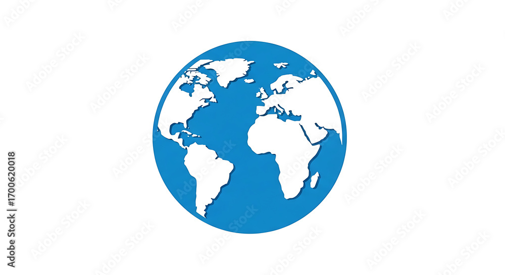 Blue Globe Icon Representing Earth A Simple and Elegant Design for ...