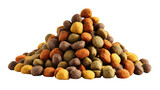 Dog kibble piling up crunchy brown dry food heap nutritious pet meal animal feed illustration isolated on white background