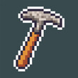 © Pixeleart - iron hammer tool in pixel art style