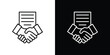 © Craft Studio - Contract icon in line design. editable stroke icon.