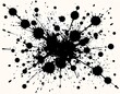 © faki - A chaotic explosion of inky black blots and spatters on clean backdrop