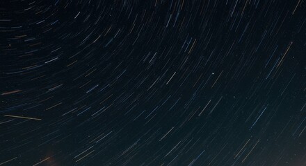 Wall Mural - A captivating night sky displays trails of starlight, creating a mesmerizing and dynamic celestial scene.