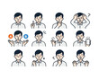 © Soron - Color Expression Variation Icon Set of Young Man