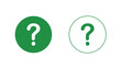 © Moin - Two Green Question Mark Icons Solid and Outline on Transparent Background