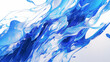 © SHUN - 水が流れるような、青と白の大理石（マーブル）模様の背景