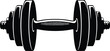 © Dab 32 Bore - Dynamic black dumbbell illustration, perfect for fitness, gym, workout, health, and wellness designs, ideal for branding and marketing
