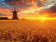 © ABM - Large windmill stands in a field of golden wheat