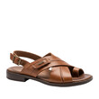 © Silvia Bogdanski - PNG eines braunen Ledersandals, offen, freigestellt.