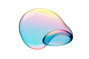 Wall Mural - Abstract pastel-colored bubbles, iridescent, transparent, floating against a transparent background. background removed