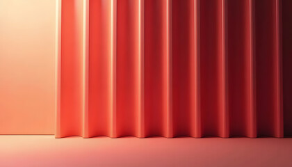 Wall Mural - Abstract red and peach colored background with textured vertical lines.