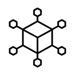 Vector illustration of blockchain network cube connection node system decentralized technology