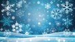 © Foysal Khan  - Festive blue winter background illustration with intricate falling snowflakes over a snowy landscape, ideal for holiday and Christmas themes