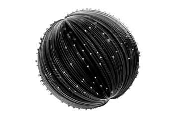 Wall Mural - Abstract sphere with glowing lines and dots on a transparent background.  A digital artwork. background removed