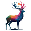 © NewyorkArt Studio - Multi color Deer Righted sided Illustration