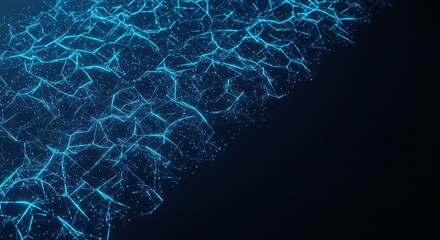 Wall Mural - Abstract Blue Network: Futuristic Digital Connections on Dark Background