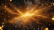 © akun - Abstract artwork depicting a luminous explosion of golden particles radiating outwards.